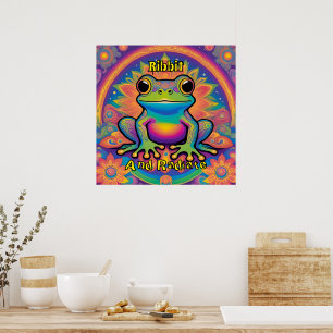 Poster Víblias do entalhe do Sapo Ribbit e do entalhe rad