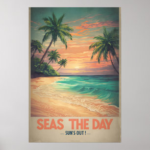 Poster Víblias marítimas: o dia com vintage Ocean Vibes