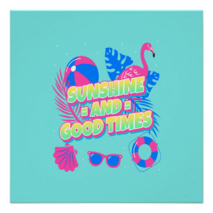 Pôster Víblias Tropicais de Diversão de Verão