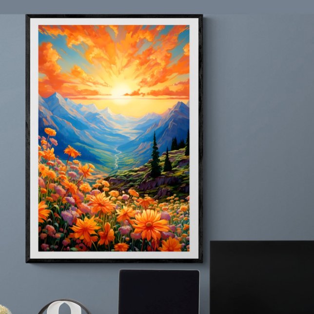 Poster Vibração do céu de flor silvestre | Ai (Criador carregado)