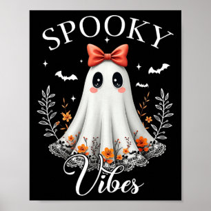 Poster Vibrações Assustadoras Fantasma Retro Groovy Hallo