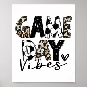 Poster Vibrações de Dia de Jogo de Futebol para Mulheres