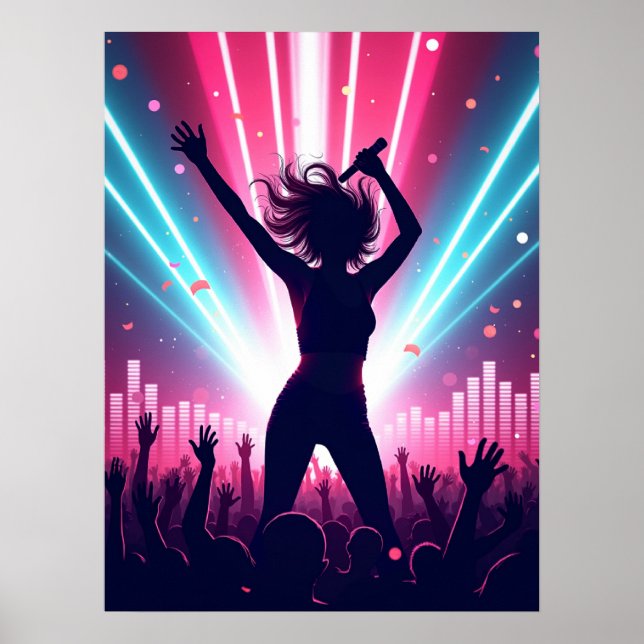 Poster Vibrações de Pop Elétrico (Frente)