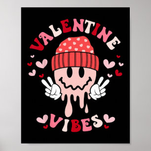 Poster Vibrações de São Valentim Groovy Sorriso Dia dos N