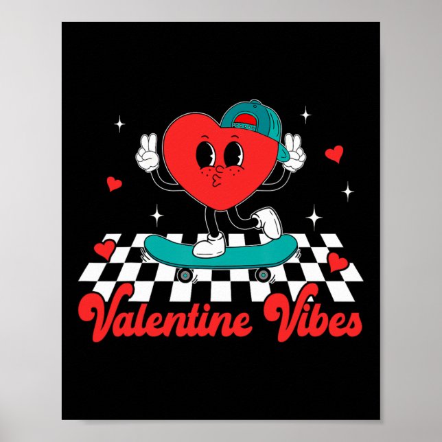 Poster Vibrações de São Valentim Groovyades Coração Fofo  (Frente)