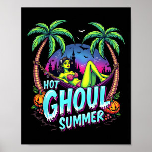 Poster Vibrações de Summerween Engraçadas Caveira de Verã