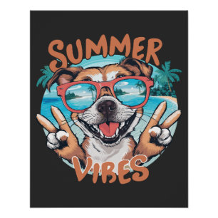 Pôster Vibrações de Verão de Cachorro com Sentimento de F