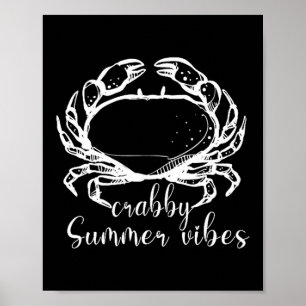 Poster Vibrações de Verão Irritadiças,amo Caranguejo, Pre