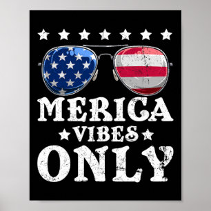 Poster Vibrações Divertidas da América Apenas Bandeira Am