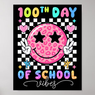 Poster Vibrações do 100º Dia de Escola Rosto Sorridente F