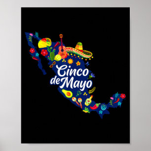 Poster Vibrações do Cinco De Mayo - Camiseta Vintage do C