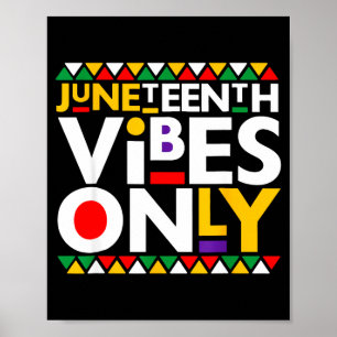 Poster Vibrações do Juneteenth somente 1865 homens afro-a