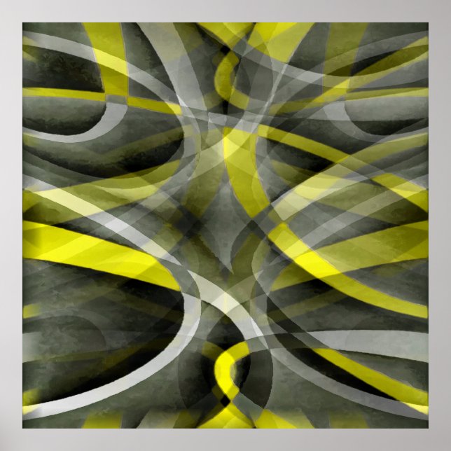 Poster Vibrações dos Anos Oitenta Narciso Amarelo e Cinza (Frente)