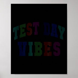 Poster Vibrações engraçadas de dia de teste testando prof