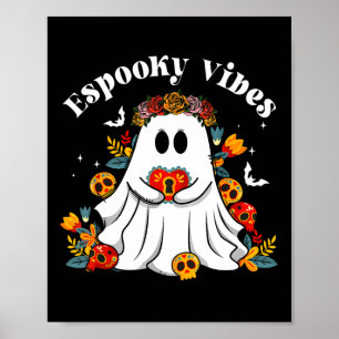 Poster Vibrações Espooky Mestra Halloween Espanhol Mexica