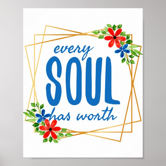 Poster vibrações positivas palavras para a vida e o suces (Frente)
