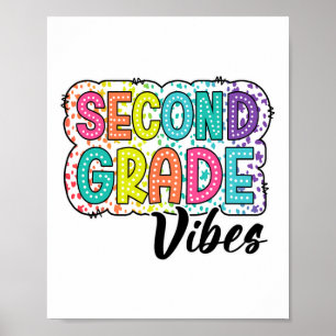 Poster Vibrações Rétro da Segunda Série De Volta à Escola