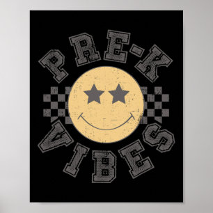Poster Vibrações Retro Pré-jardim de Infância Professor A