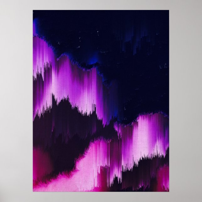 Poster Vibrant Abstract Glitch Wall Art (Frente)