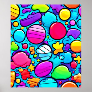 Poster Vibrant Abstrato Candyland