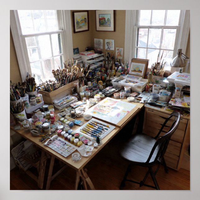 Poster Vibrant Art Studio - Visão geral do caos criativo (Frente)