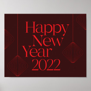 Poster Vibrant, elegant, cool Happy New Year 2022 design