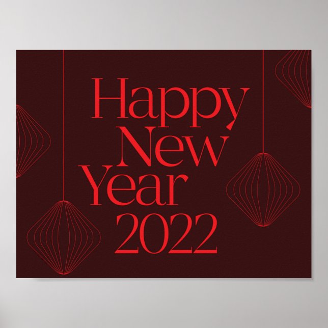 Poster Vibrant, elegant, cool Happy New Year 2022 design (Frente)