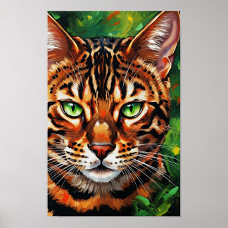 Poster Vibrant Expressionist Bengal Cat