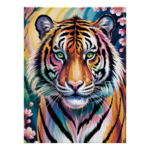 Vibrant Fantasy Tiger Portrait | Exótico