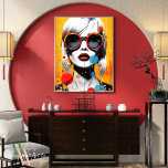 Poster Vibrant Female Pop Art<br><div class="desc">Whimsy Wall Art Co. apresenta: A coleção "Pop Femme" bem-vinda a um mundo onde pop e estilos de cor encantam! Apresentando a Coleção "Pop Femme", uma série vibrante de impressões de arte pop de retrato feminina que são um banquete visual de moda, feminilidade e expressão desto. Cada peça nesta coleção...</div>