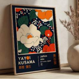 Poster Vibrant Floral Yayoi Kusama Retro Exhibition