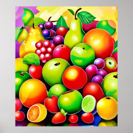 Poster Vibrant Fruta Medley Art