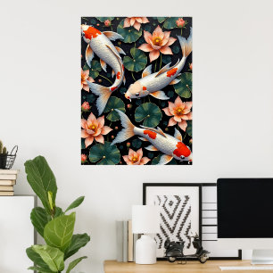 Poster Vibrant Koi Pond