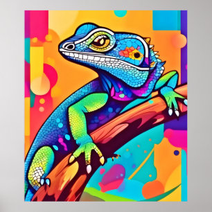 Poster Vibrant Lizard Trabalho de arte