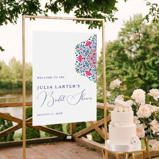 Poster Vibrant Mexican Fiesta Style Rainbow Bridal Shower (Criador carregado)