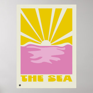 Poster Vibrant Minimalist Abstract Sea Art Print