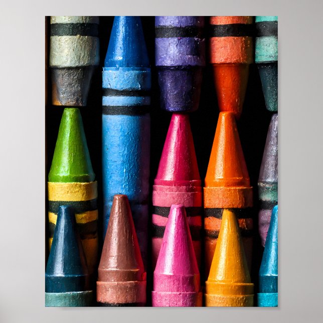 Poster Vibrant Pop Art: Crayon Color Construct Geometric  (Frente)