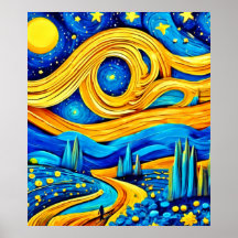 Vibrant Starry Trabalho de arte