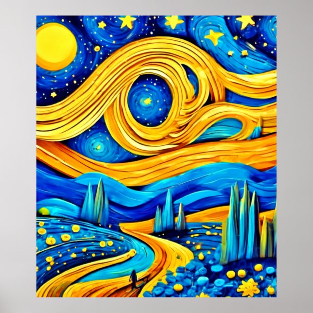 Poster Vibrant Starry Trabalho de arte (Frente)