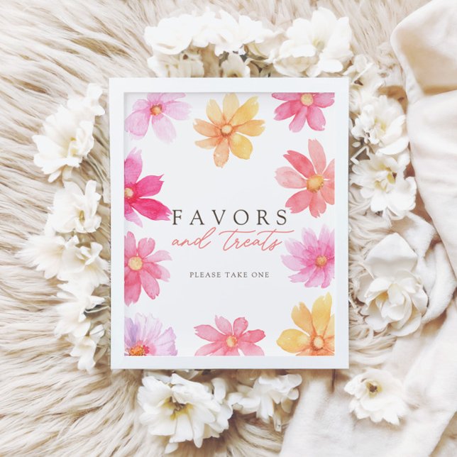 Poster Vibrant Summer Favors & Treators Sinal de Chá de f (Criador carregado)