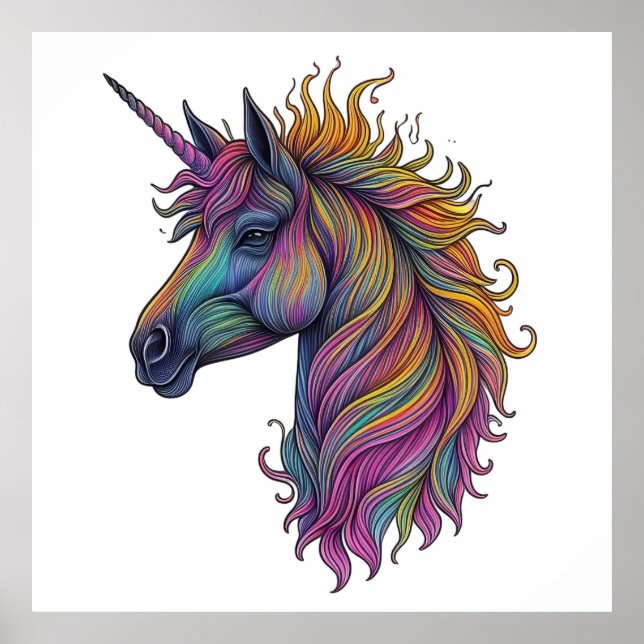 Poster Vibrant Unicorn Majestade (Frente)