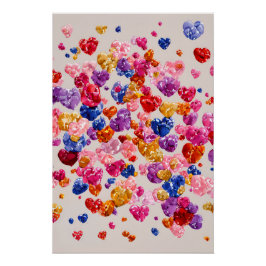 Pôster Vibrant Valentine Poster – Fantasy Hearts Design 
