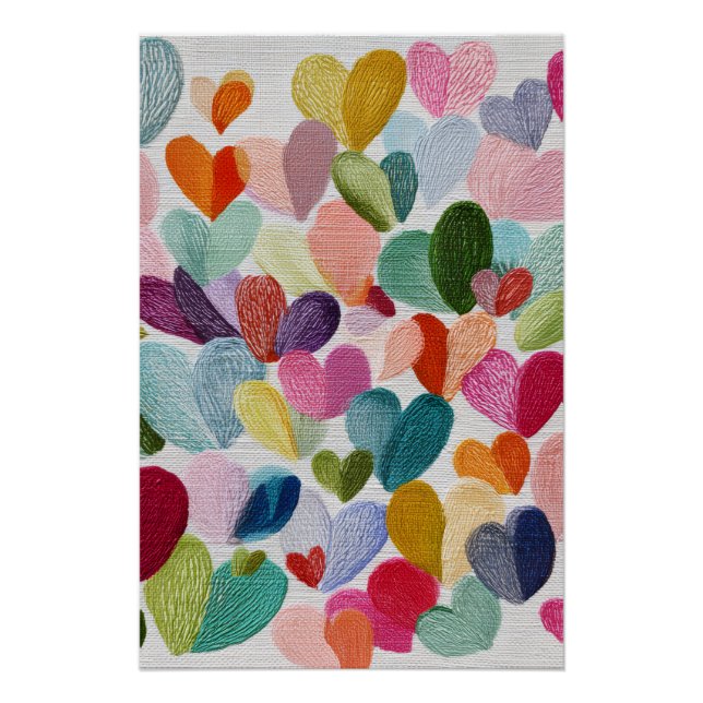 Pôster Vibrant Valentine Poster – Fantasy Hearts Design  (Frente)