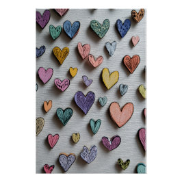 Pôster Vibrant Valentine Poster – Fantasy Hearts Design 