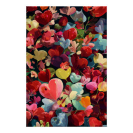 Pôster Vibrant Valentine Poster – Fantasy Hearts Design 