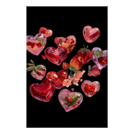 Pôster Vibrant Valentine Poster – Fantasy Hearts Design 