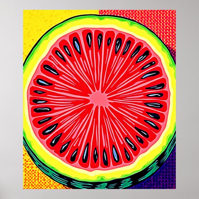 Poster Vibrant Watermelon Pop Art (Frente)