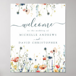 Poster Vibrant Wildflower Wedding Bem-vindo