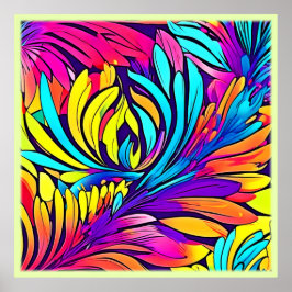 Poster Vibrante Abstrato Floral