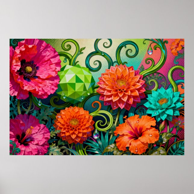 Poster Vibrante Buquê de Flores de Papel - Artística Colo (Frente)